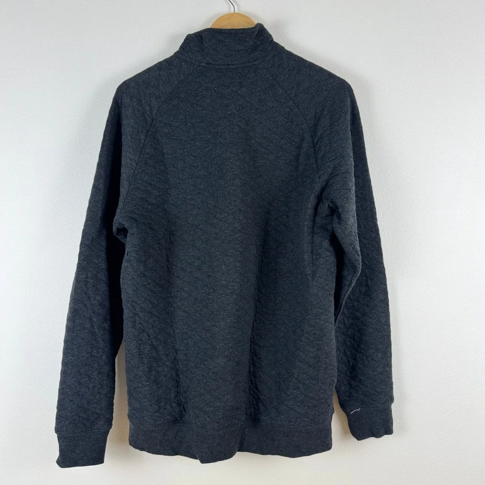 Goodfellow Co Mens Quilted Snap Neck Pullover‎ Sweatshirt Charcoal Gray Size M